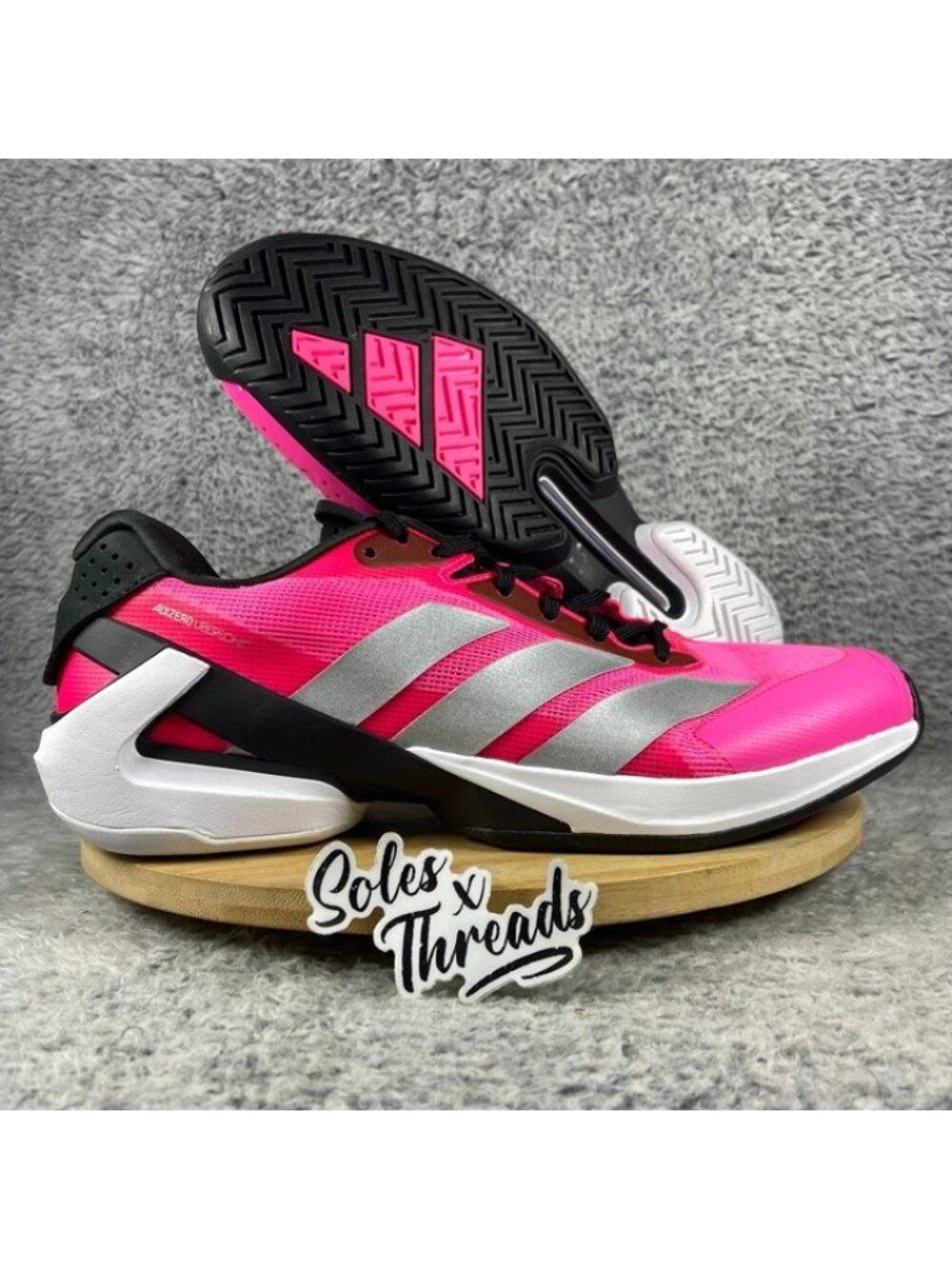 Adidas Adizero Ubersonic 5 Tennis Size 11 Men Lucid Pink Silver JQ2901
